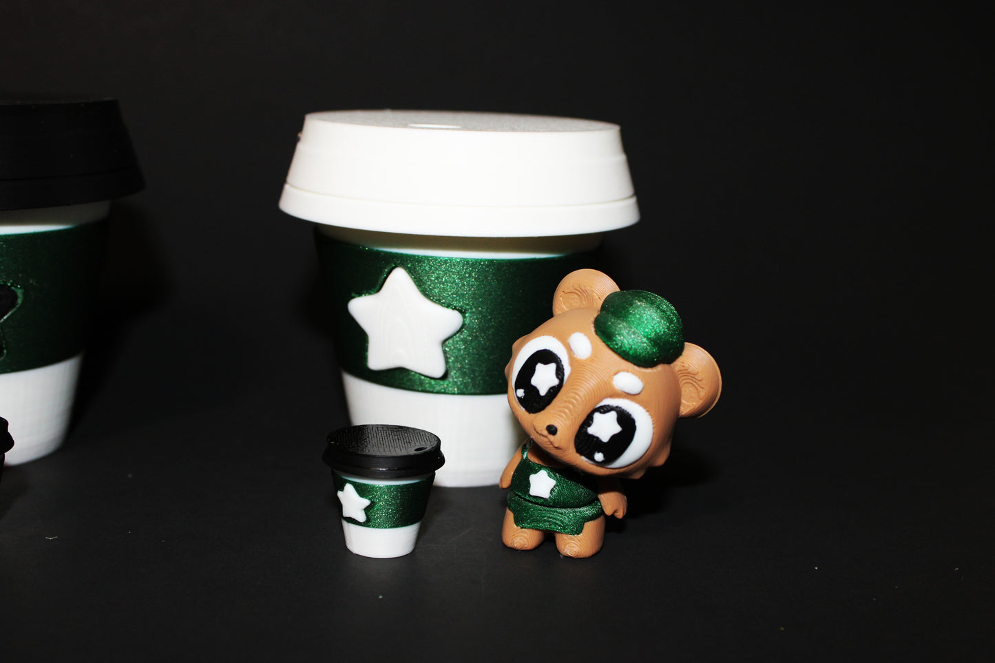 3D-printed Flexi  Bearista with Coffee Cup Container-Mini Coffee included - Wonderland 3D Printing 