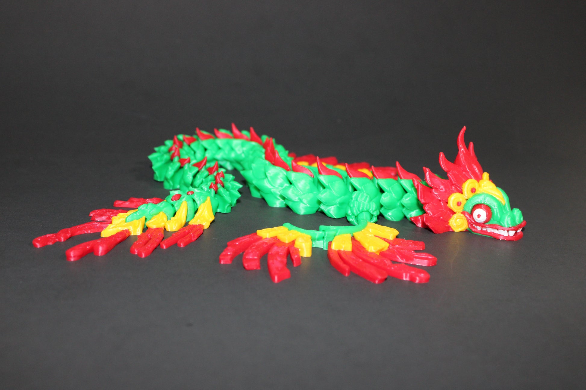 3D Printed Aztec Quetzalcoatl Dragon: Articulated Fidget Toy 14.5" Long - Wonderland 3D Printing 