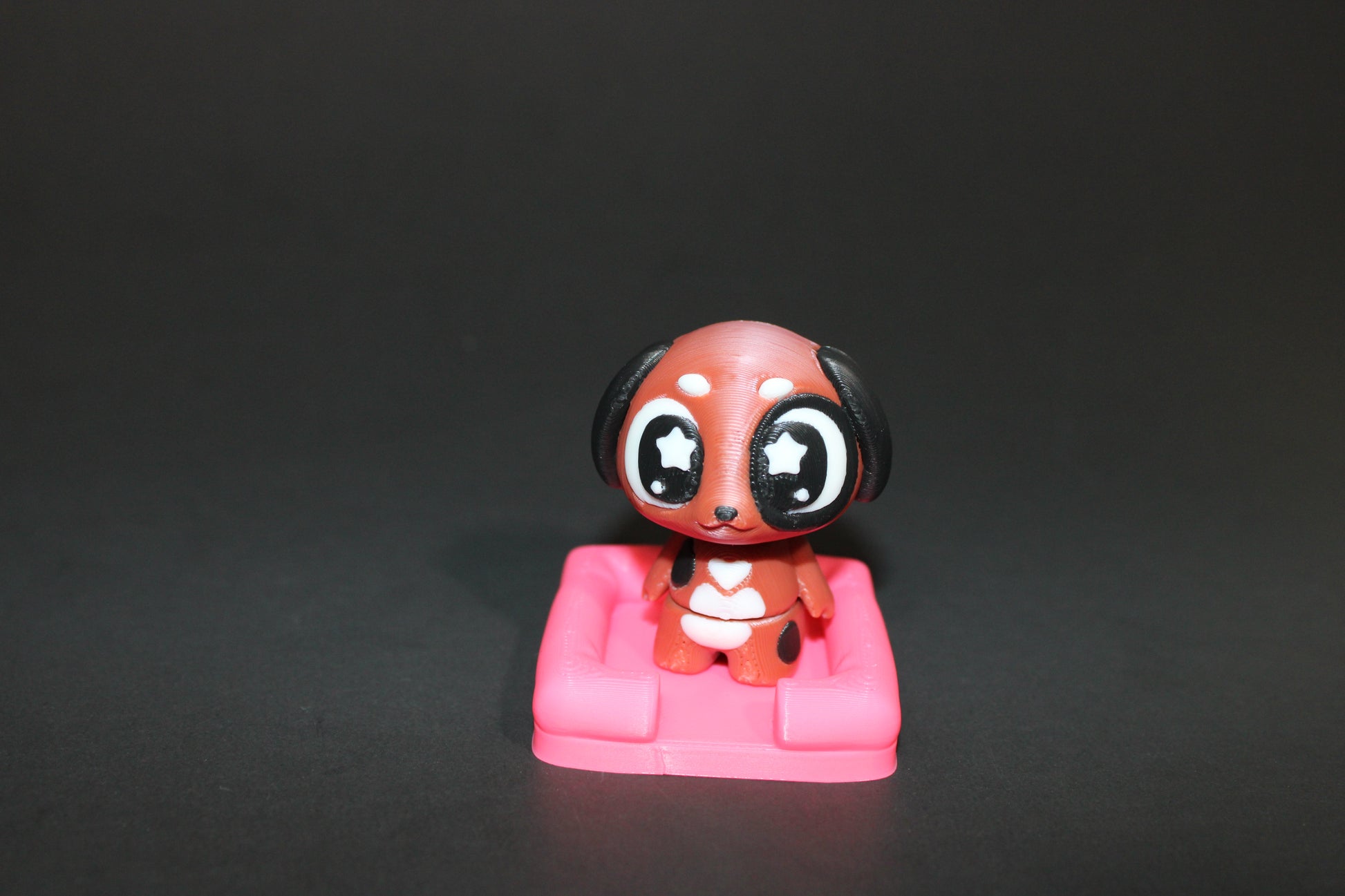 3D-printed Flexi Cute Puppy with Dog Bed 1.75" Tall - Wonderland 3D Printing 