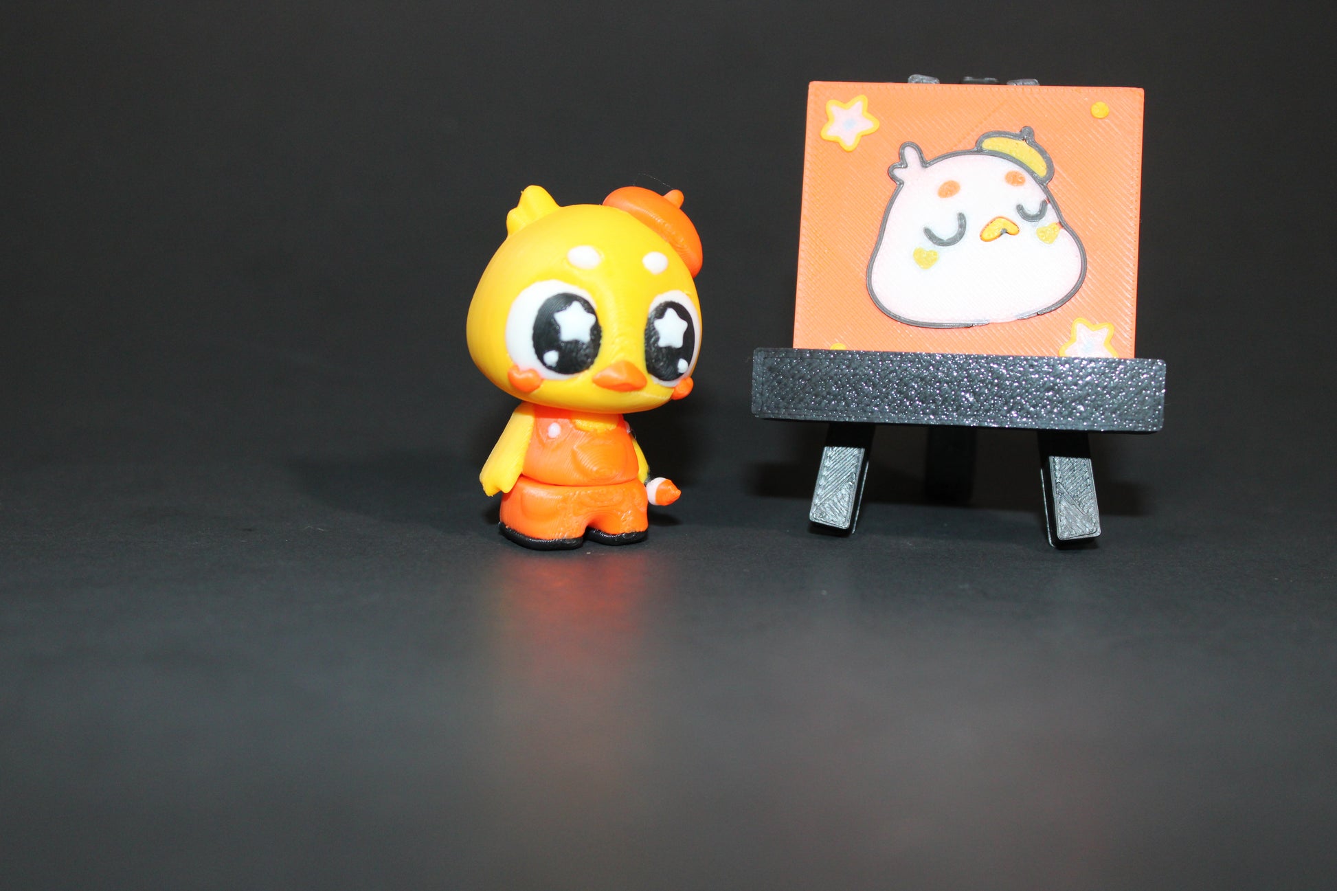 3D-printed Flexi Artesian Duck with Easel 2.5" Tall - Wonderland 3D Printing 