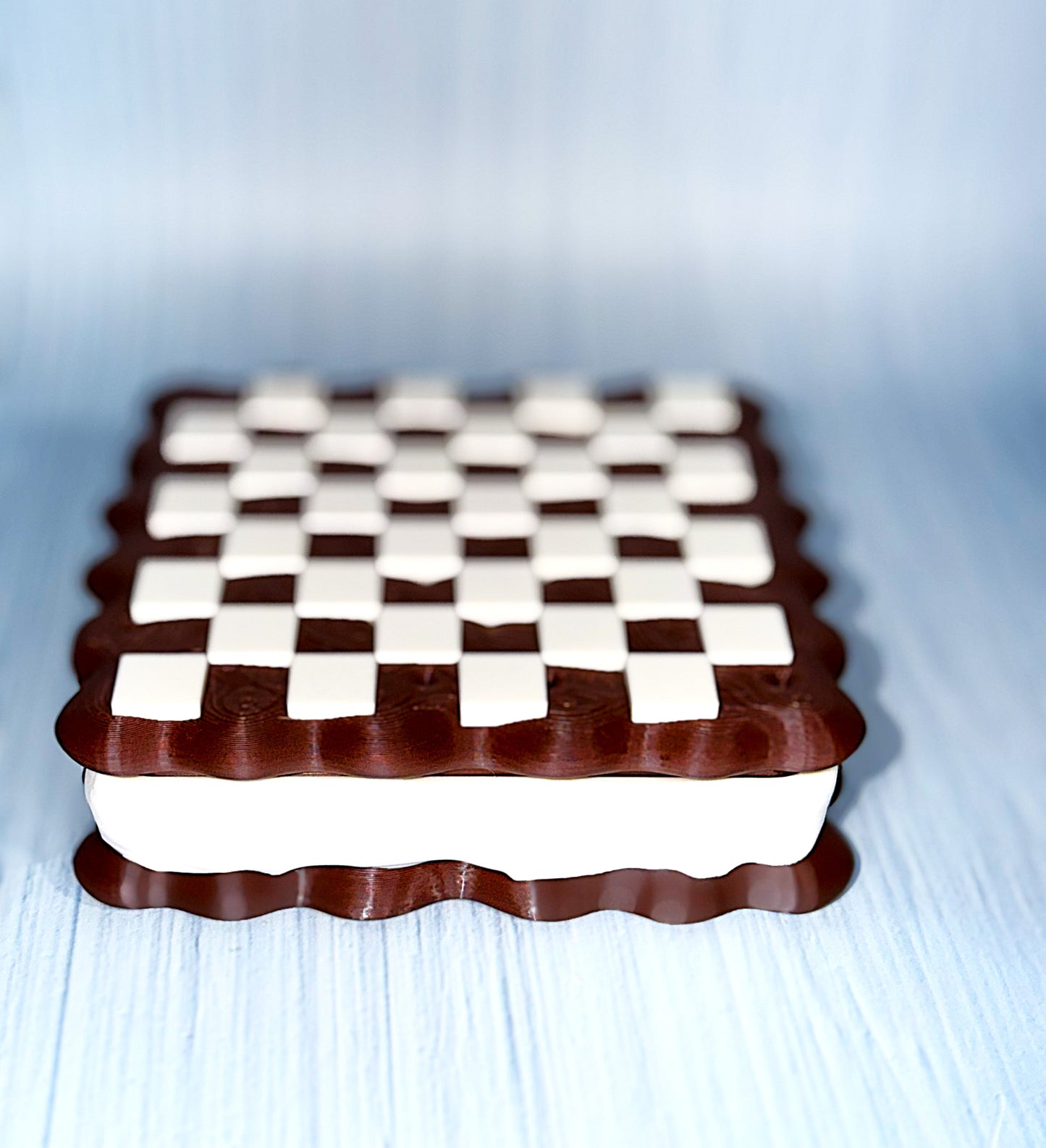 Ice Cream Checkers - 3D Printed- Ice Cream Cake is Container - Wonderland 3D Printing 