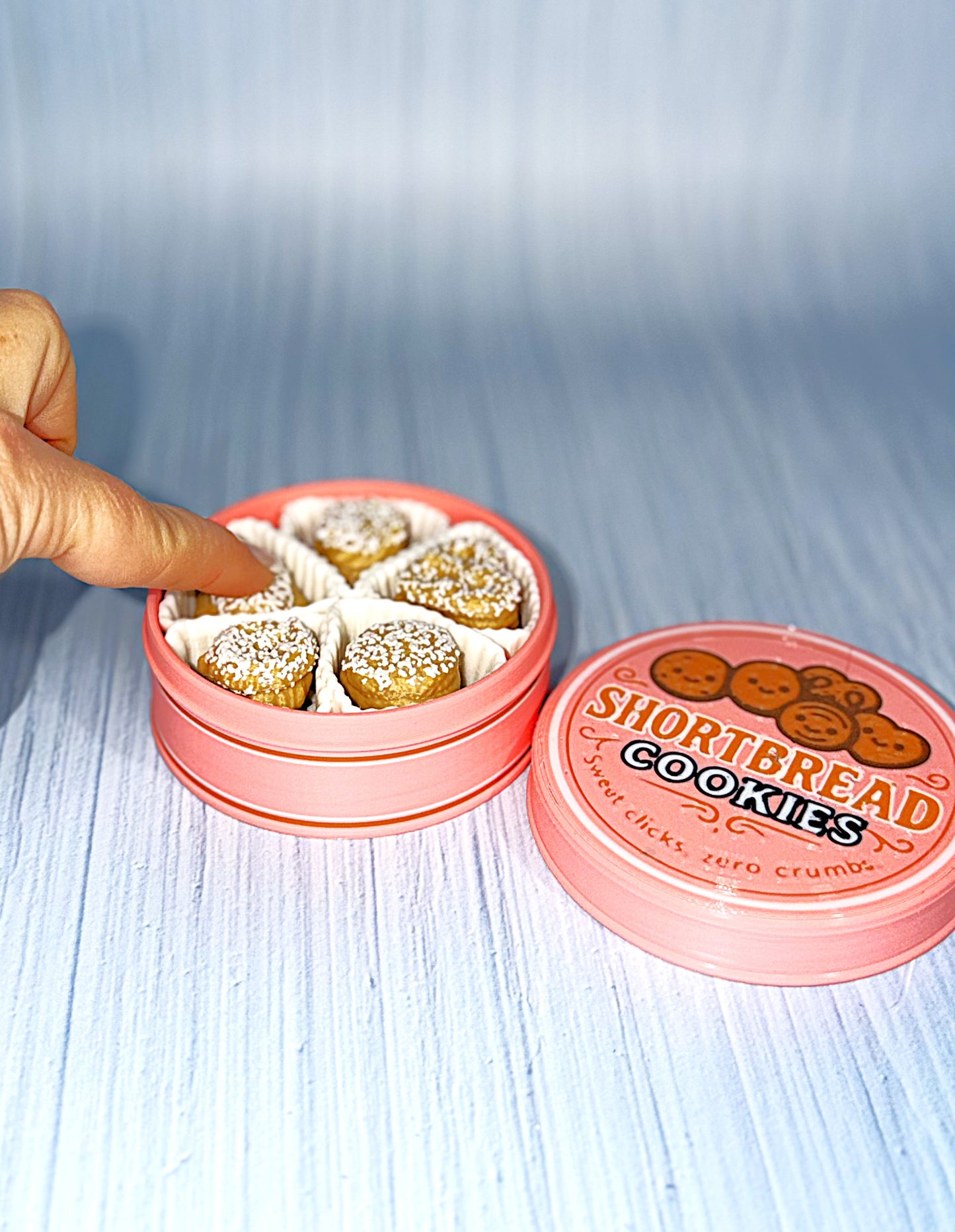Clicker Sugar Cookie Container with Sewing Edition Options-3d printed - Wonderland 3D Printing 