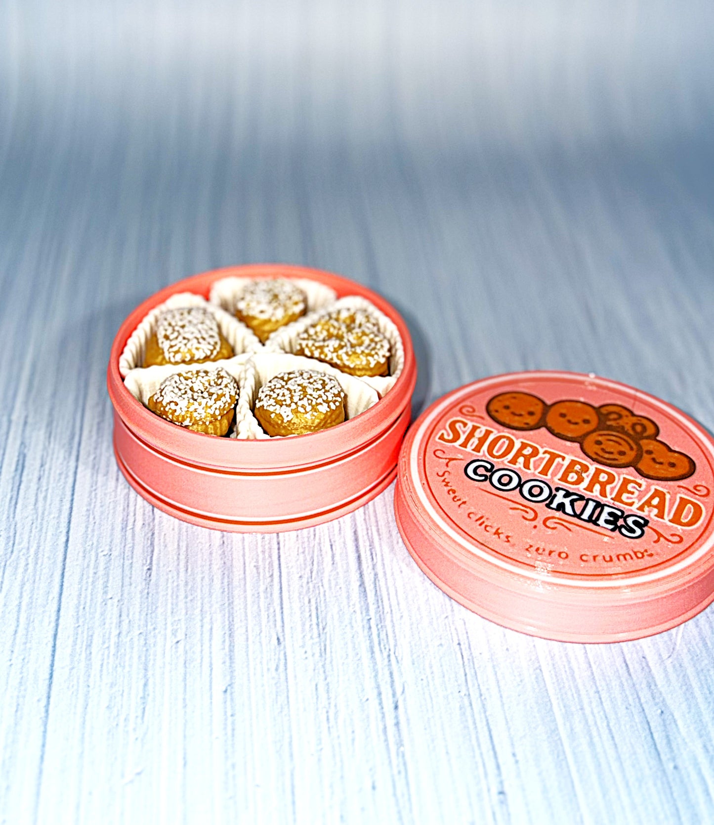Clicker Sugar Cookie Container with Sewing Edition Options-3d printed - Wonderland 3D Printing 