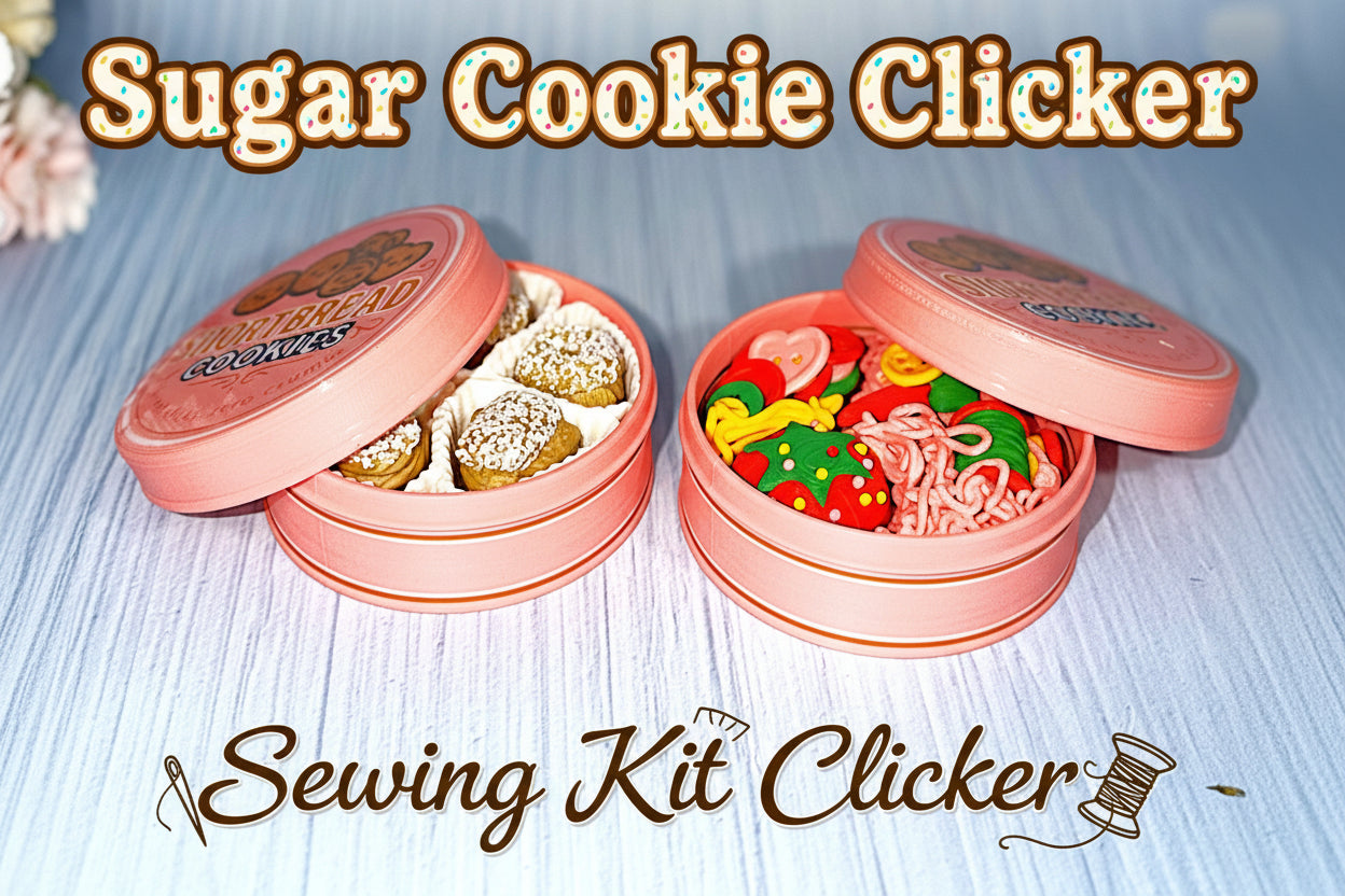 Clicker Sugar Cookie Container with Sewing Edition Options-3d printed - Wonderland 3D Printing 