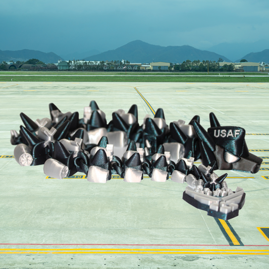 Air Force Dragon 3D Printed Articulated Figurine - Wonderland 3D Printing 