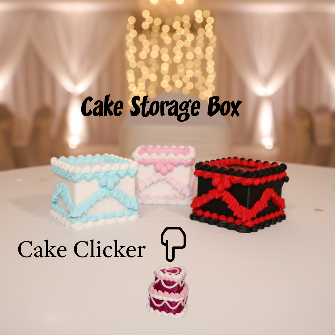 3d Printed Cake Storage Boxes 3" x 3" x 2.75'"t - Wonderland 3D Printing 