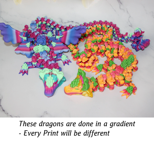 Snapdragon  Dragon 3D Printed Articulated Flexi Fidget - Wonderland 3D Printing 