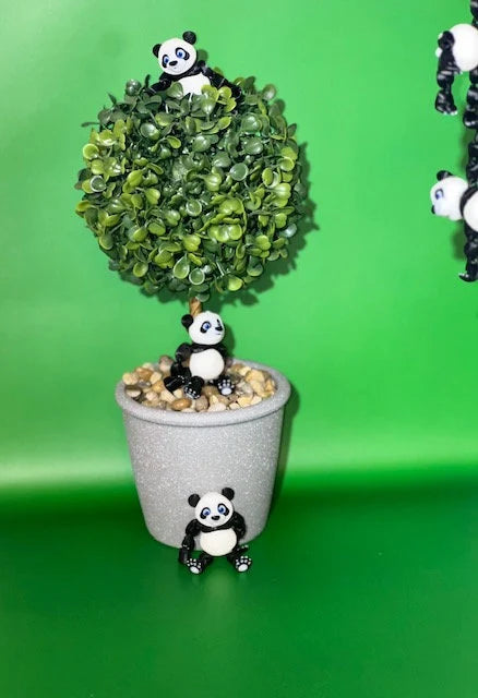 Panda Bear with Bamboo Stand 3D Printed Articulated Flexi Fidget