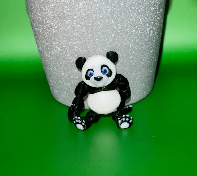 Panda Bear with Bamboo Stand 3D Printed Articulated Flexi Fidget