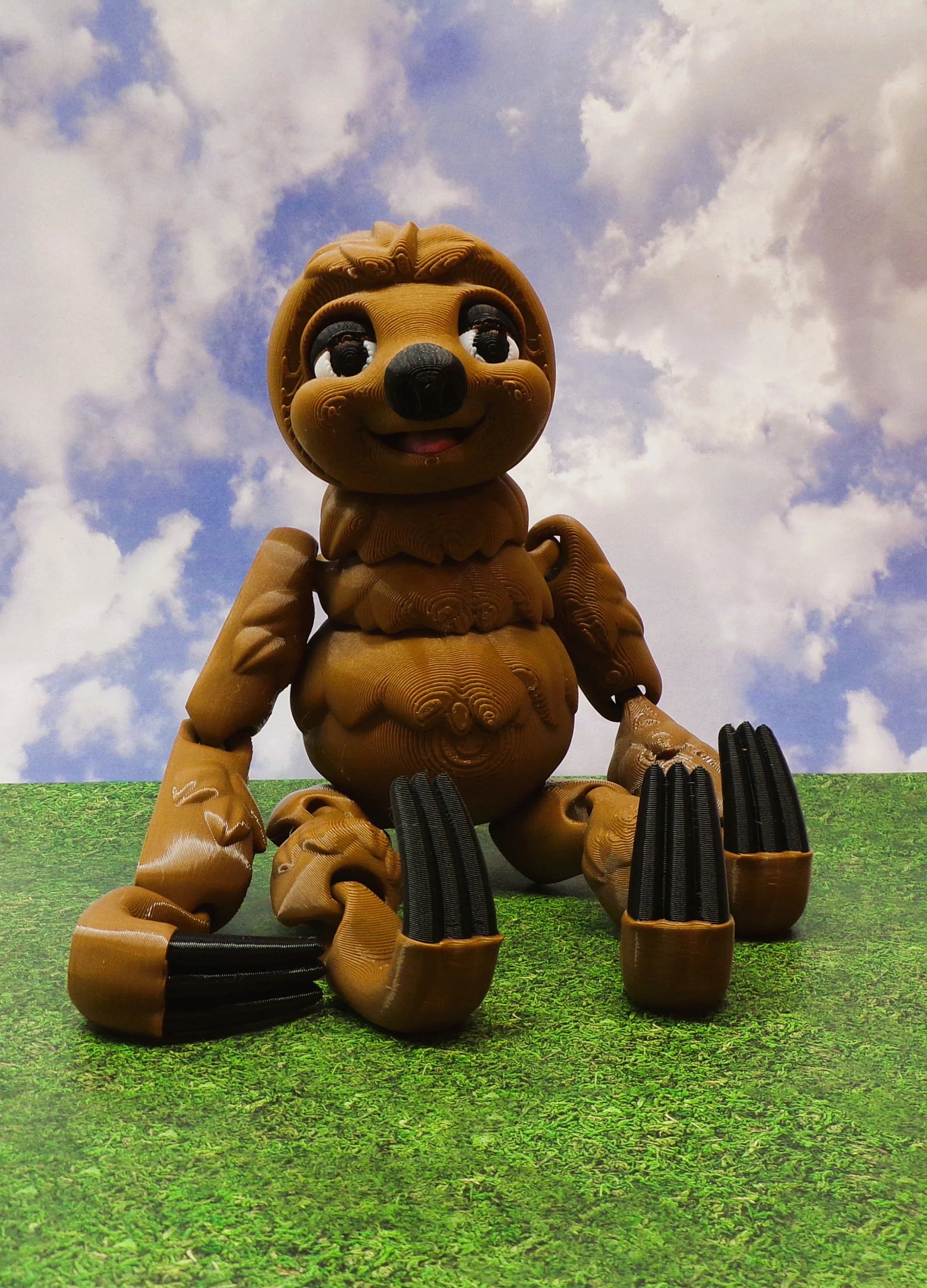 Sloth:3D Printed Articulated Sloth with Tree - Wonderland 3D Printing 