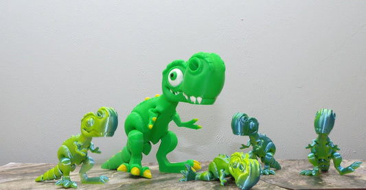 Cute T-Rex: 3D Printed, Articulated - Wonderland 3D Printing 