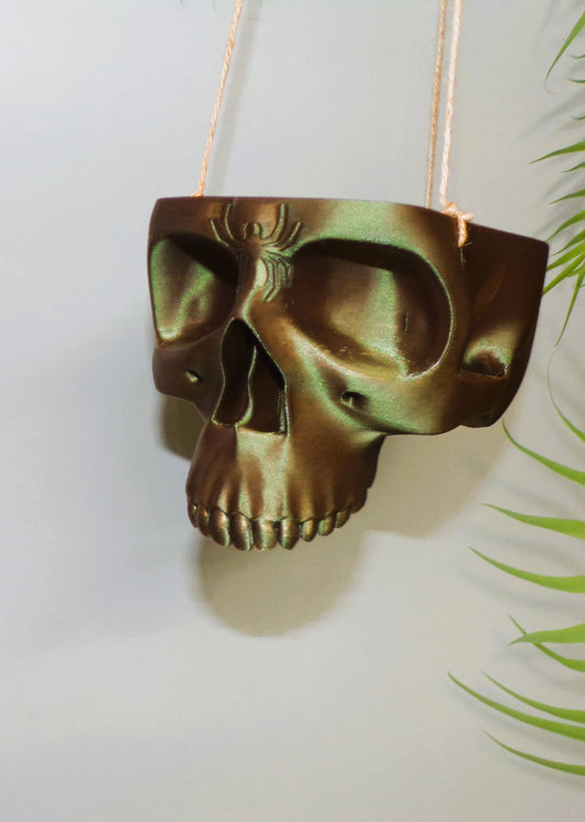 Hanging 3D Printed Skull Planter - Wonderland 3D Printing 