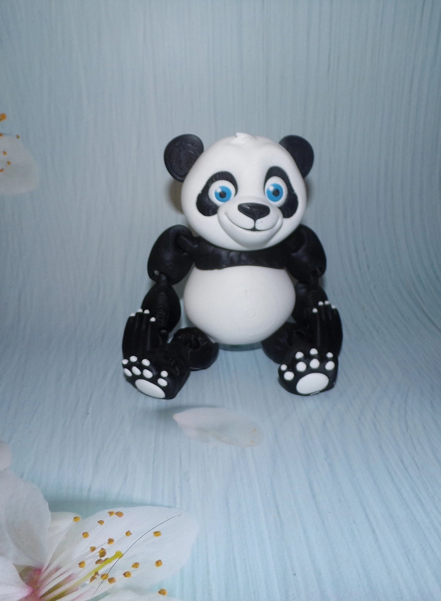 Panda Bear with Bamboo Stand 3D Printed Articulated Flexi Fidget