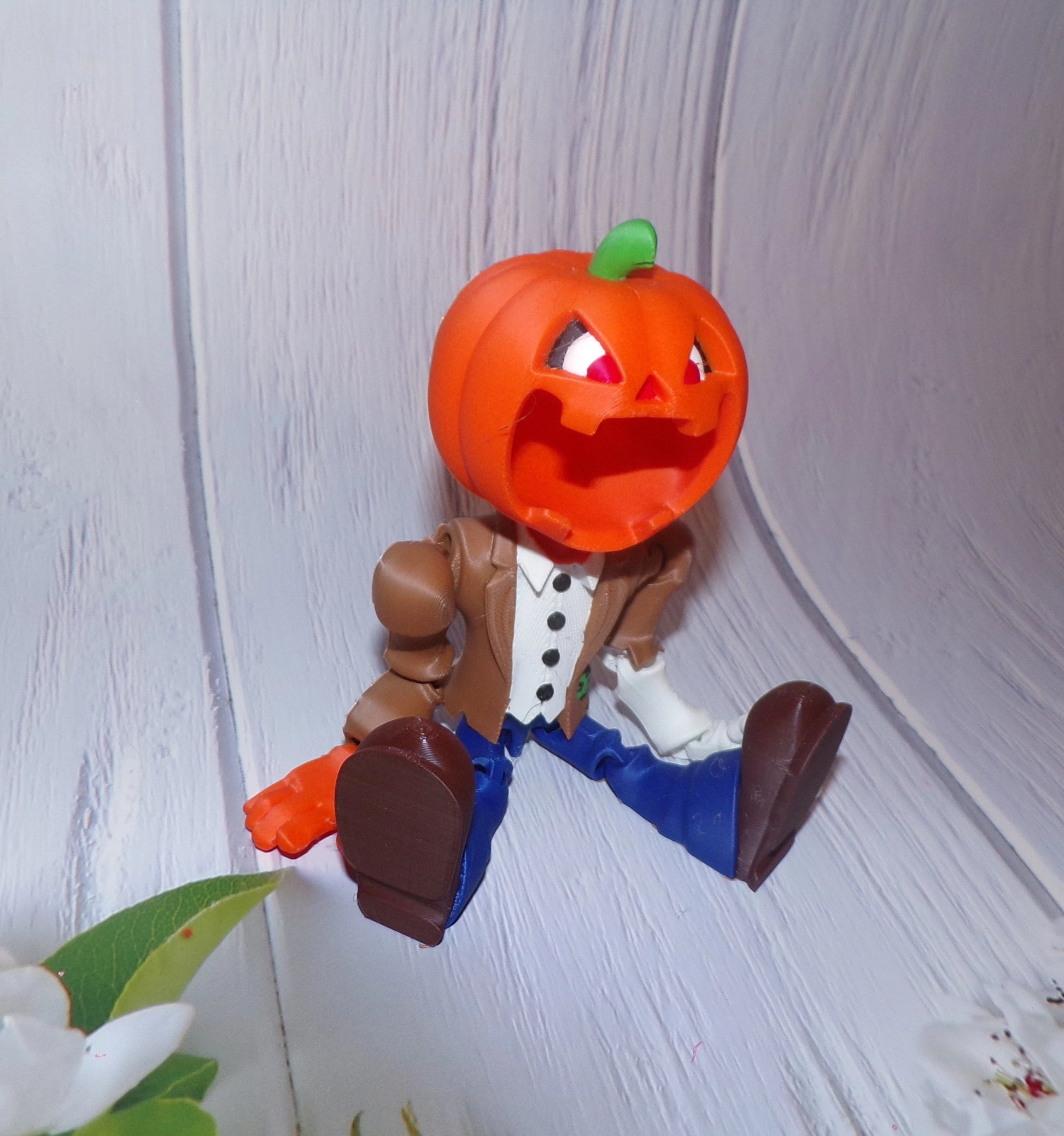 Pumpkin Head:3D Printed Fully Articulated Pumpkin Man - Wonderland 3D Printing 