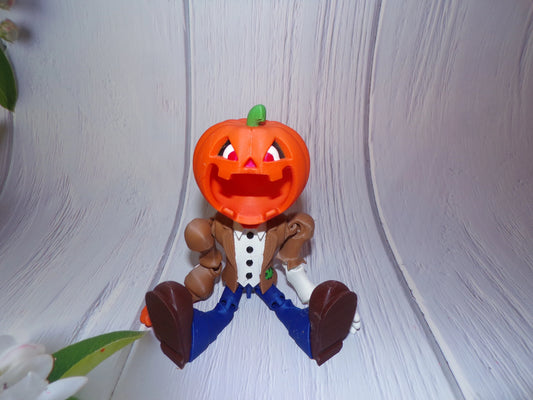 Pumpkin Head:3D Printed Fully Articulated Pumpkin Man - Wonderland 3D Printing 