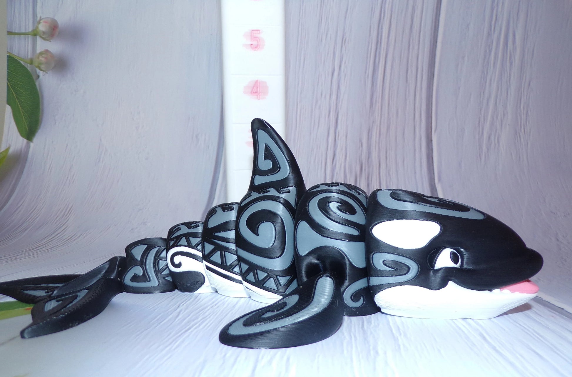 Orca:3D Printed Articulated Tattoo Orca - Wonderland 3D Printing 