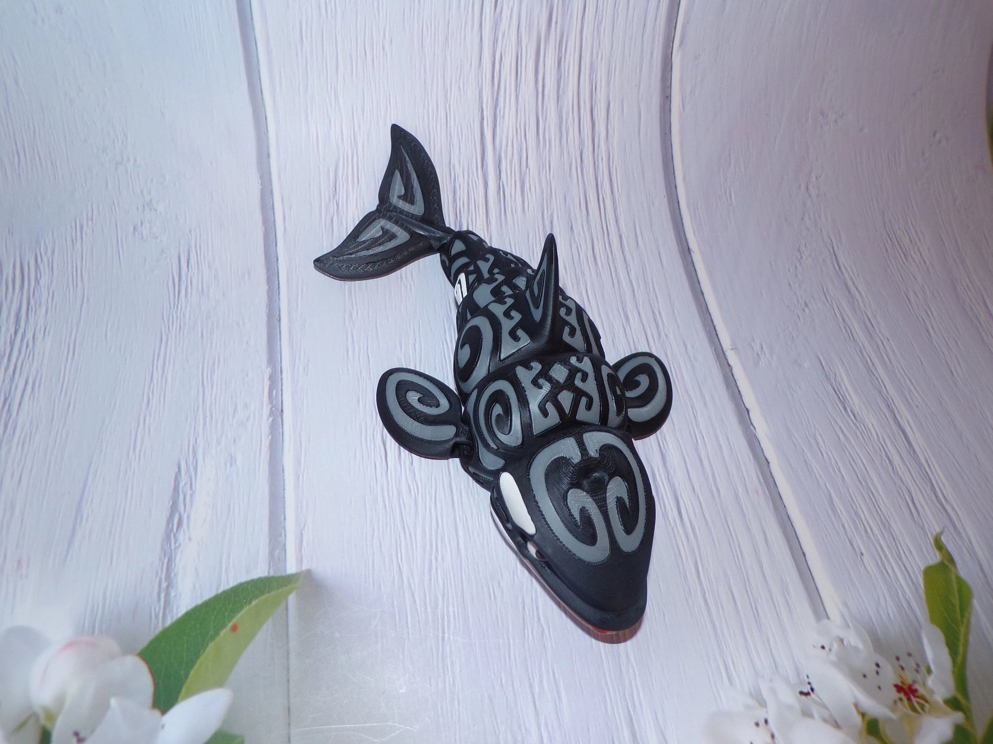 Orca:3D Printed Articulated Tattoo Orca - Wonderland 3D Printing 