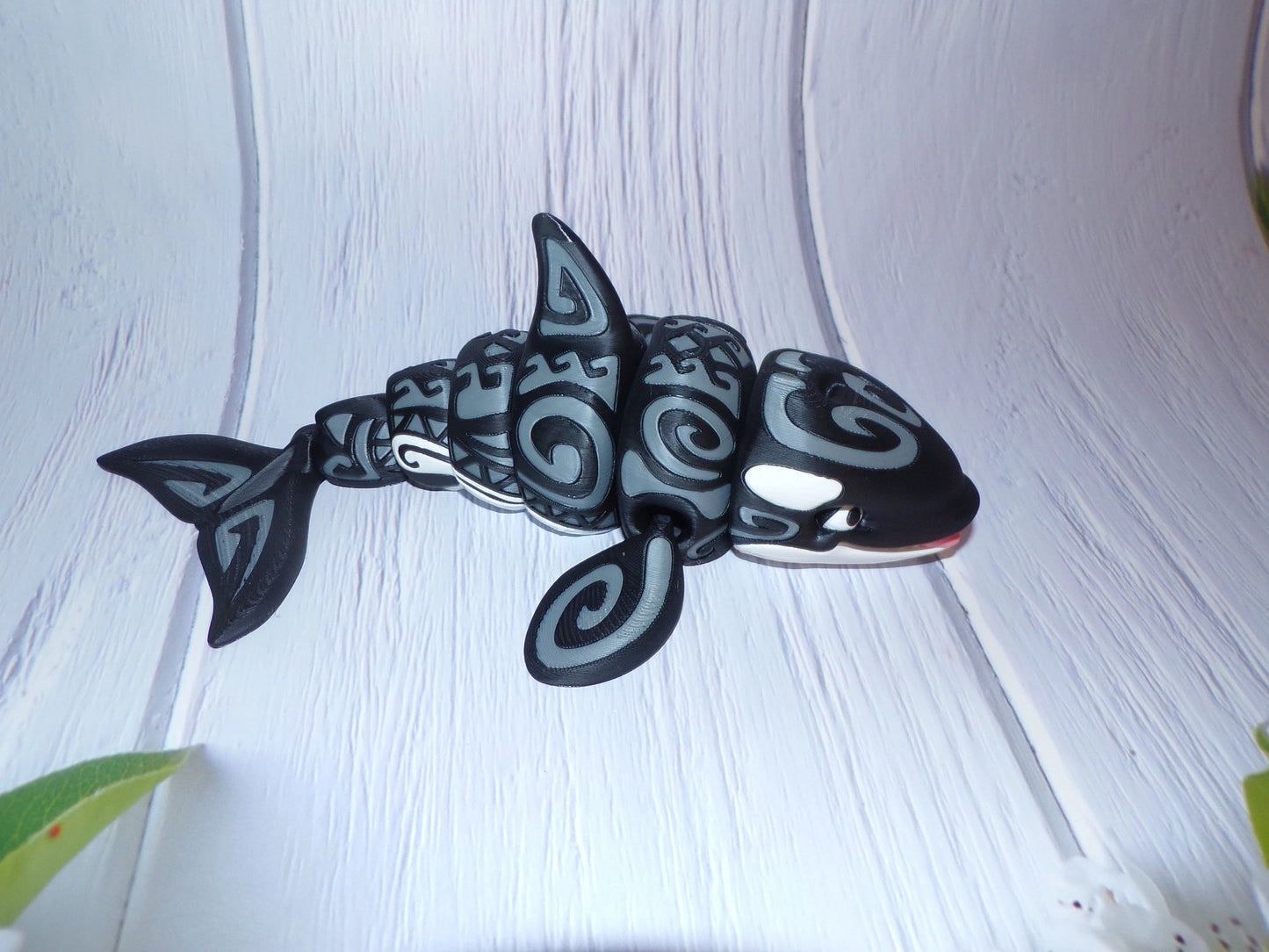 Orca:3D Printed Articulated Tattoo Orca - Wonderland 3D Printing 