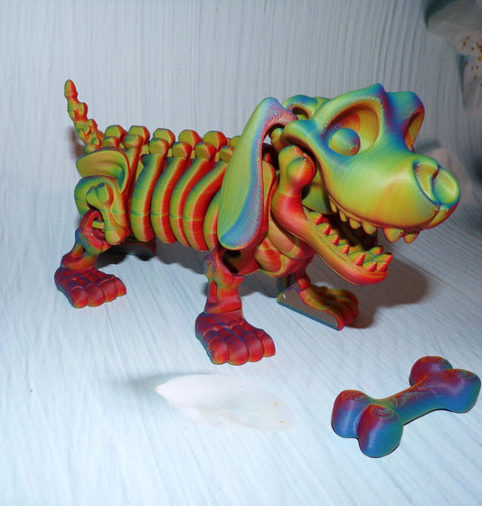 Dachshund Skeleton Dog:3D Printed, Fully Articulated Dachshund - Wonderland 3D Printing 