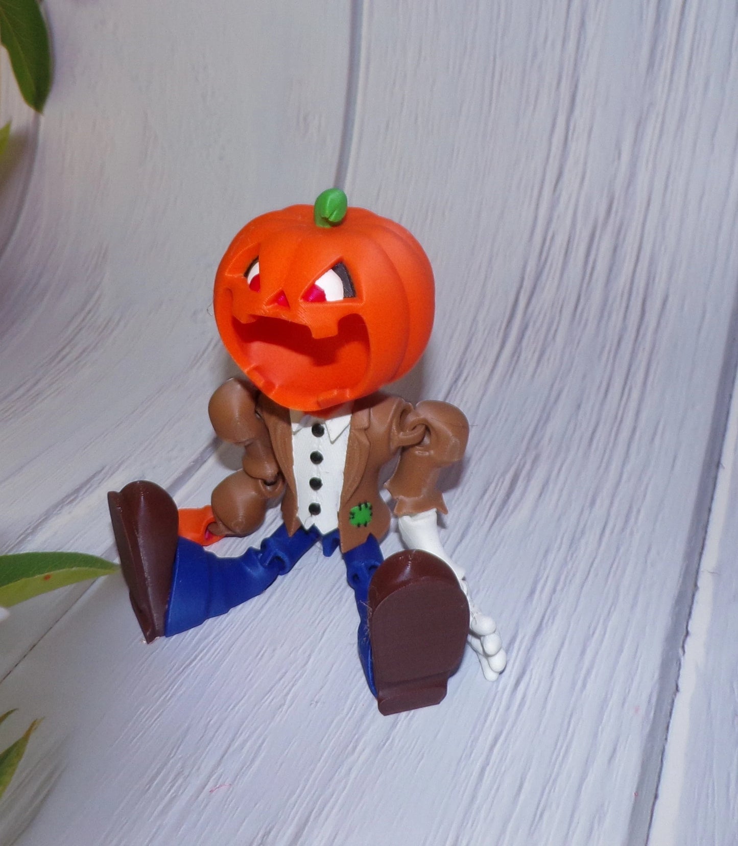 Pumpkin Head:3D Printed Fully Articulated Pumpkin Man - Wonderland 3D Printing 