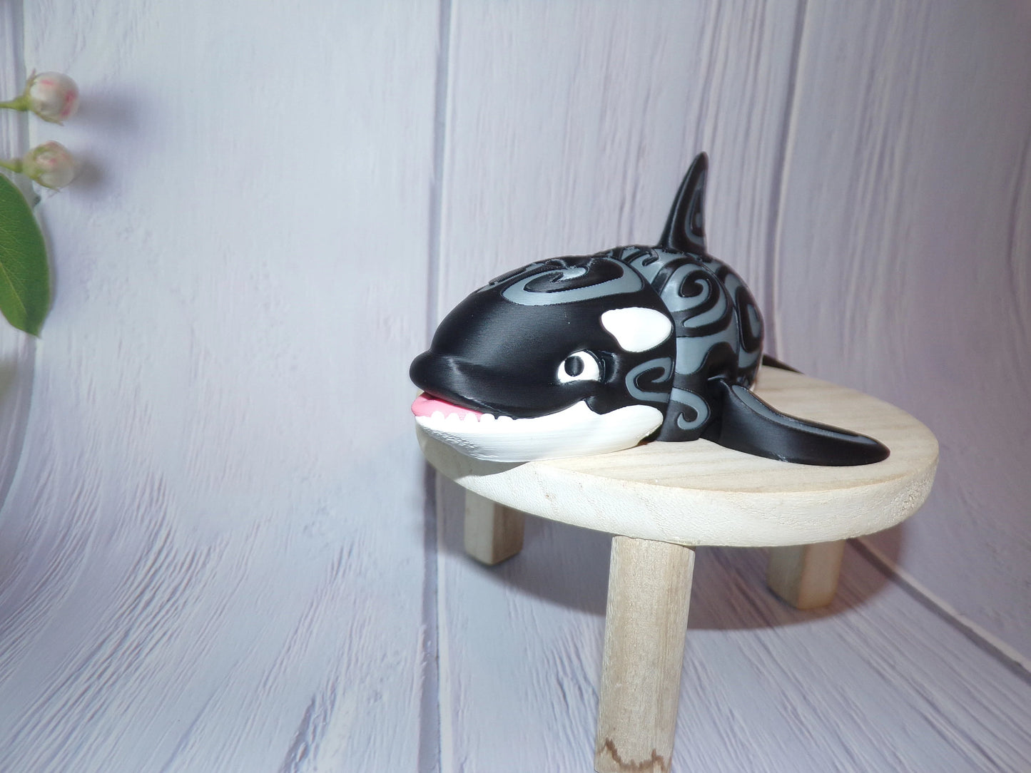 Orca:3D Printed Articulated Tattoo Orca - Wonderland 3D Printing 