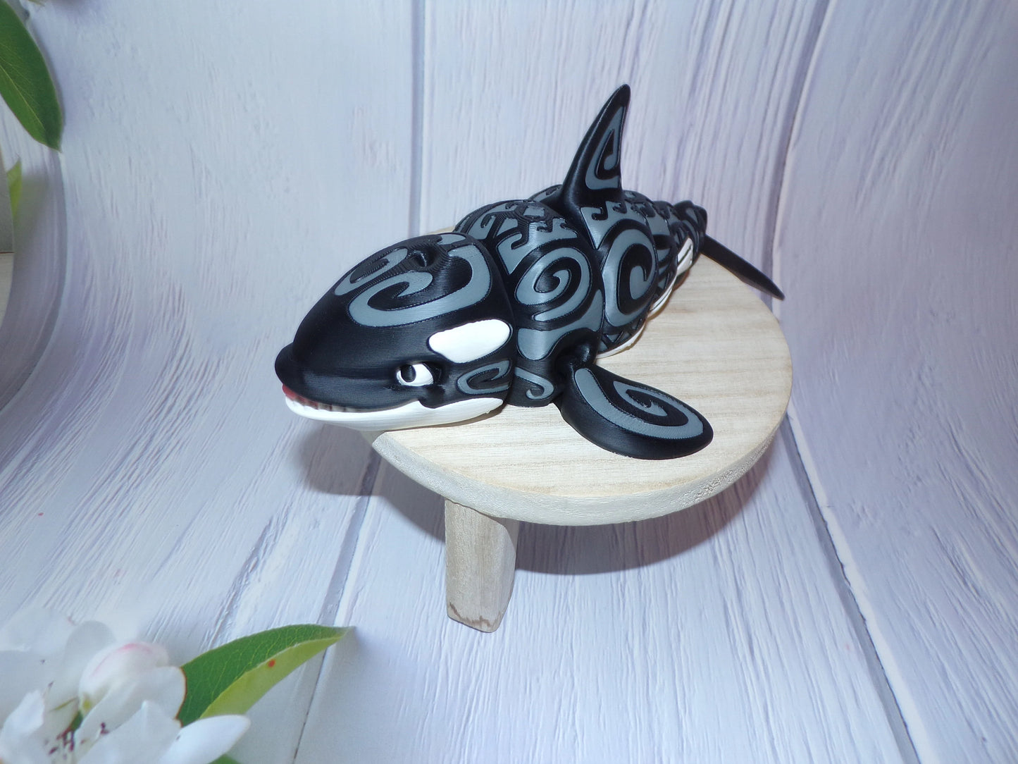 Orca:3D Printed Articulated Tattoo Orca - Wonderland 3D Printing 