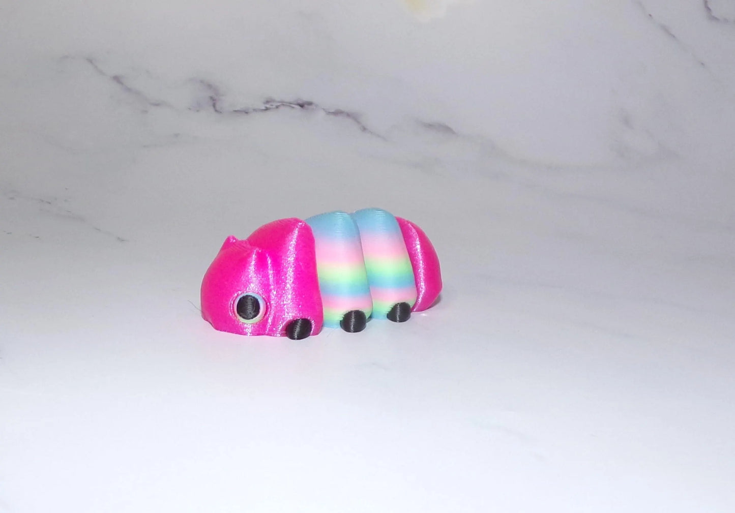 4 Pack Gecko, Caterpillar, Worm or Grub-Randomly Chosen- 3D Printed Articulated Flexi Fidget Figurine - Wonderland 3D Printing 