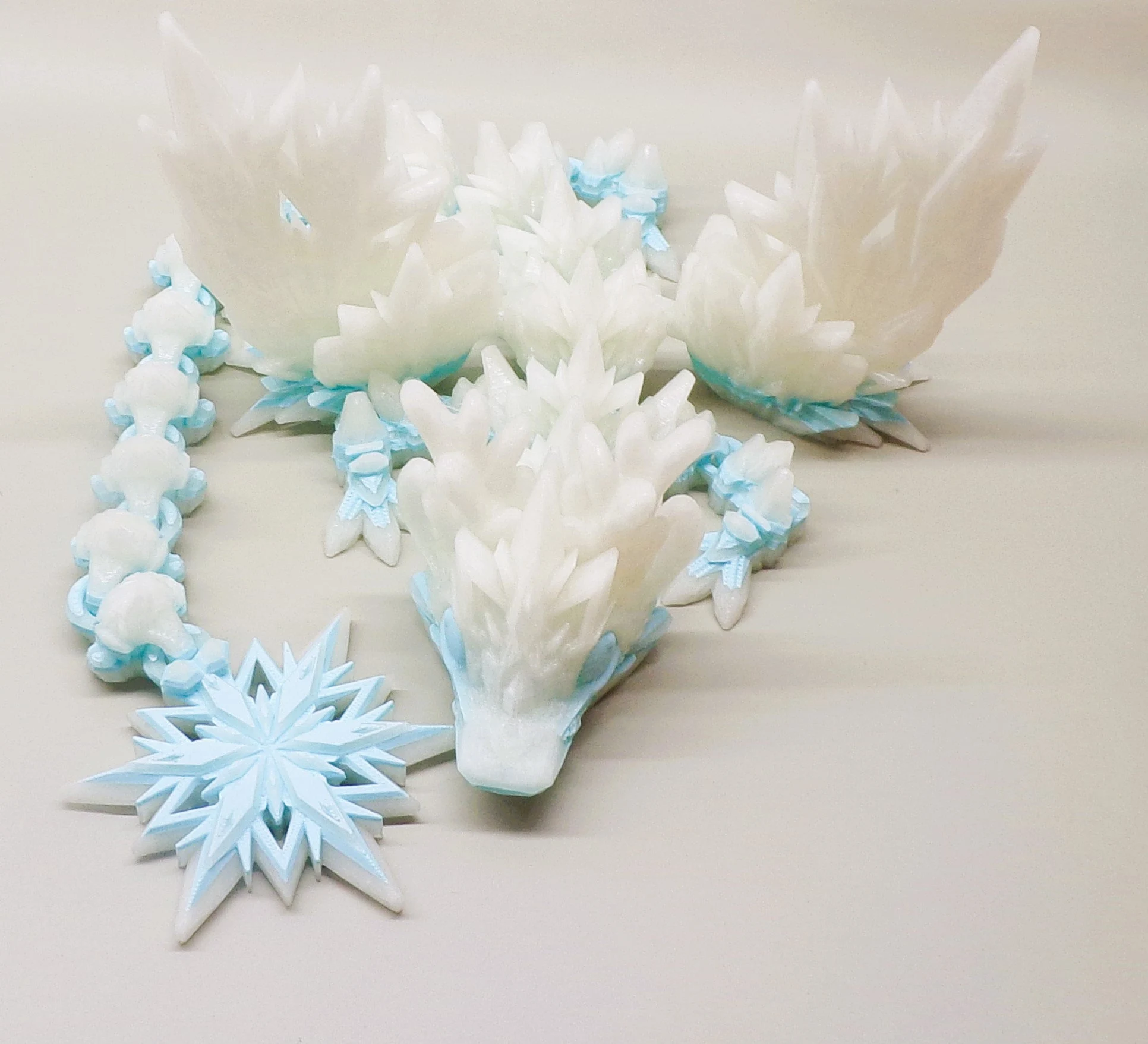 Winter Dragon: 3D Printed Articulated - Wonderland 3D Printing 