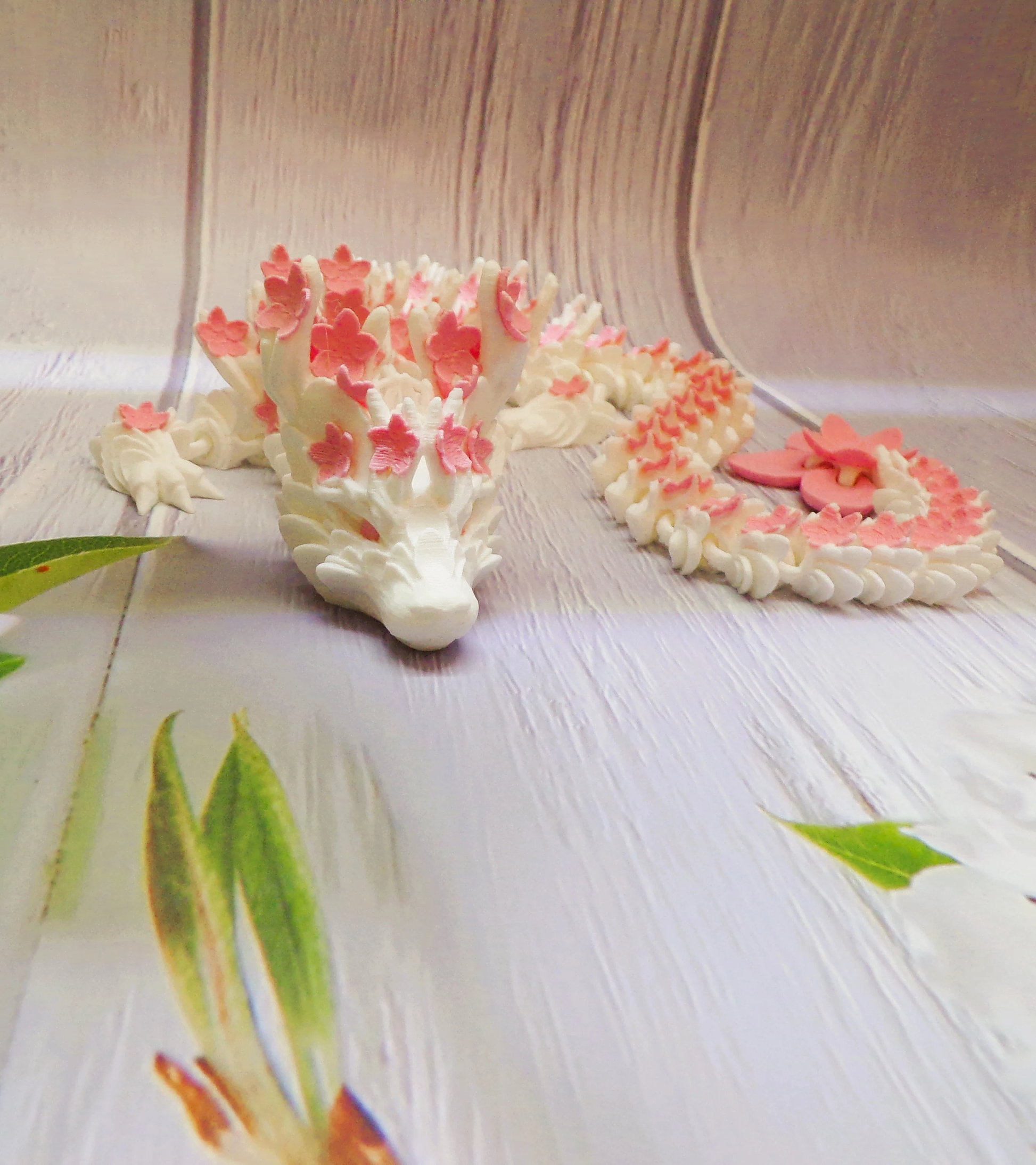 Cherry Blossom Dragon: 3D Printed Articulated - Wonderland 3D Printing 