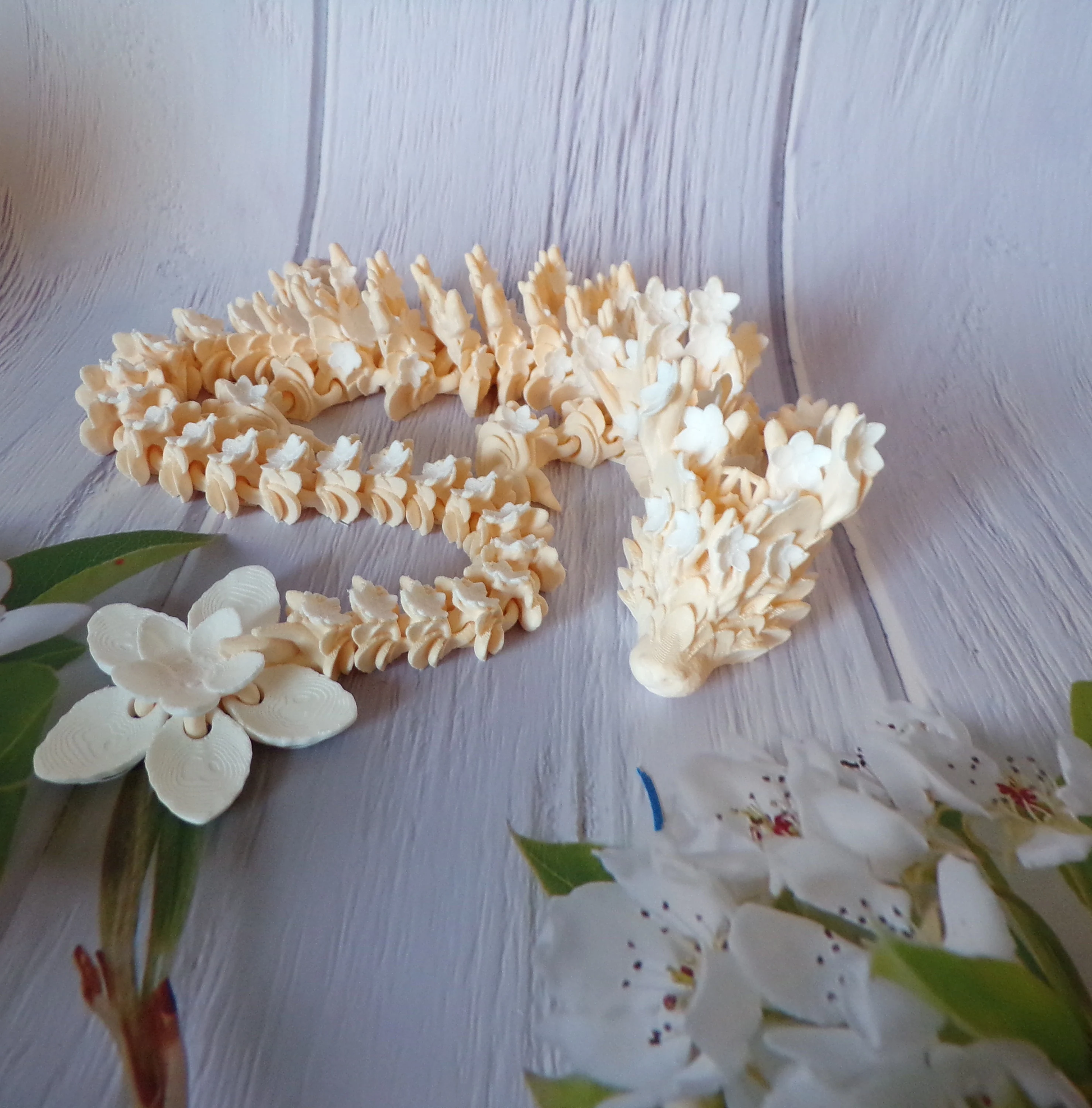 Cherry Blossom Dragon: 3D Printed Articulated - Wonderland 3D Printing 