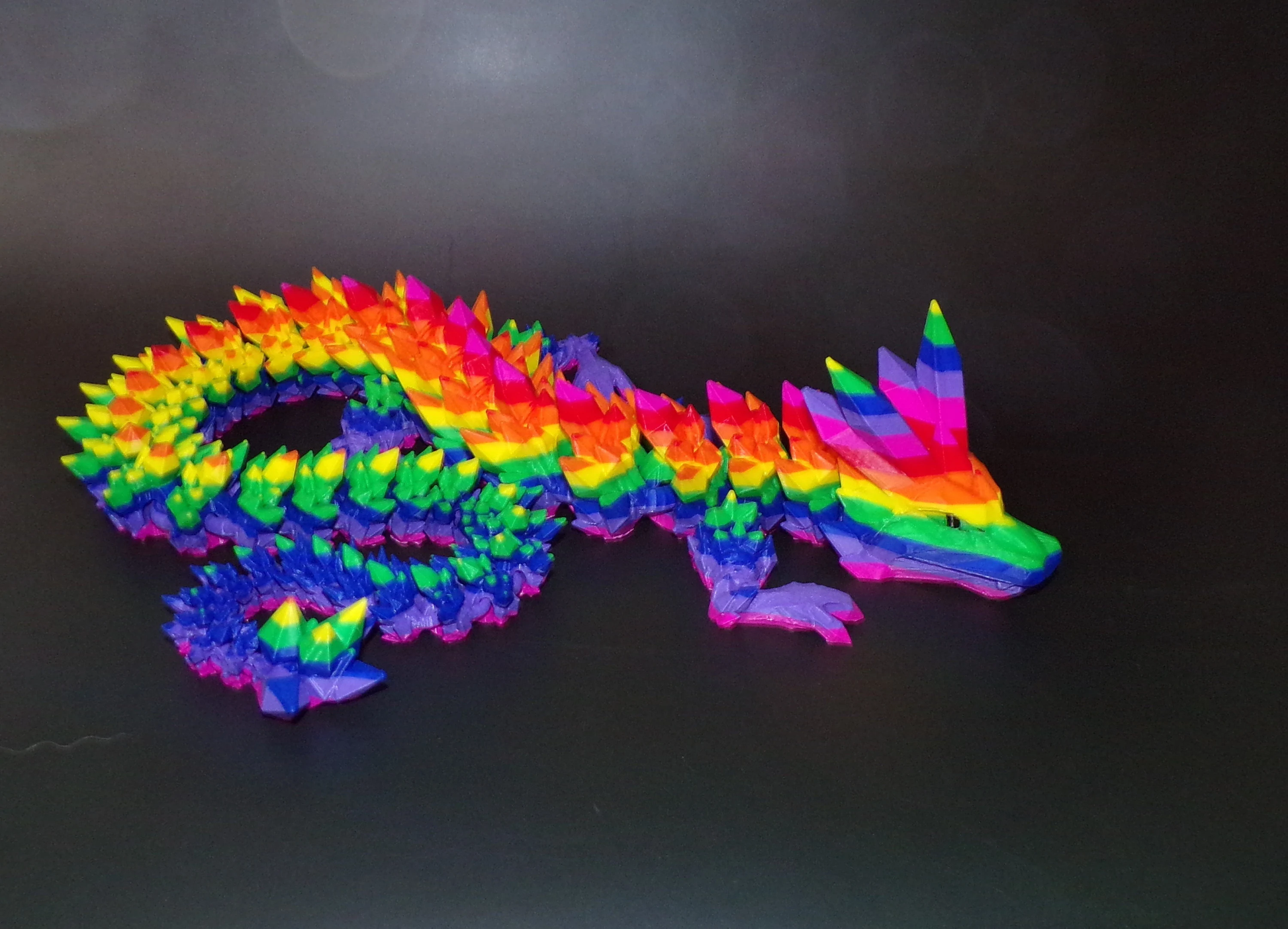 Rainbow Crystal Dragon: 3D Printed - Wonderland 3D Printing 