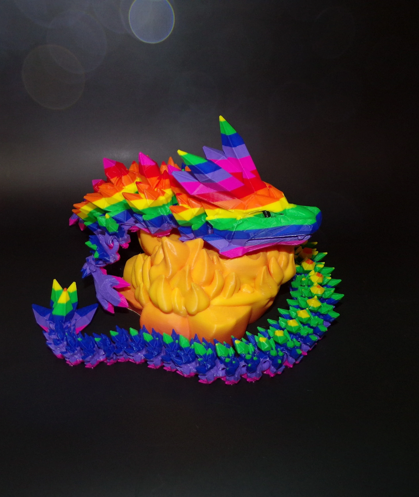 Rainbow Crystal Dragon: 3D Printed - Wonderland 3D Printing 