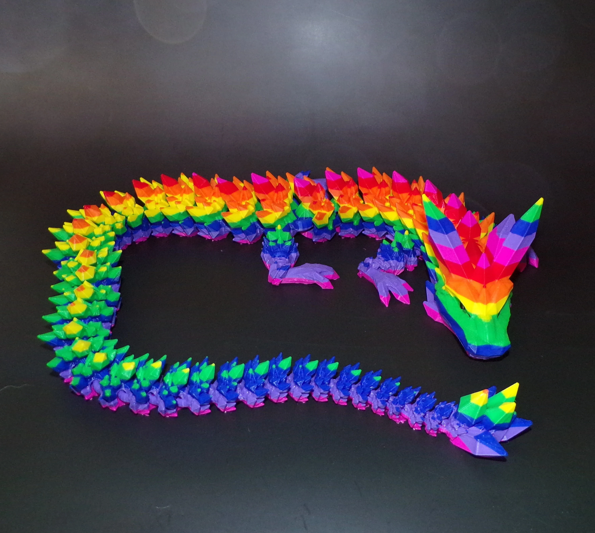 Rainbow Crystal Dragon: 3D Printed - Wonderland 3D Printing 