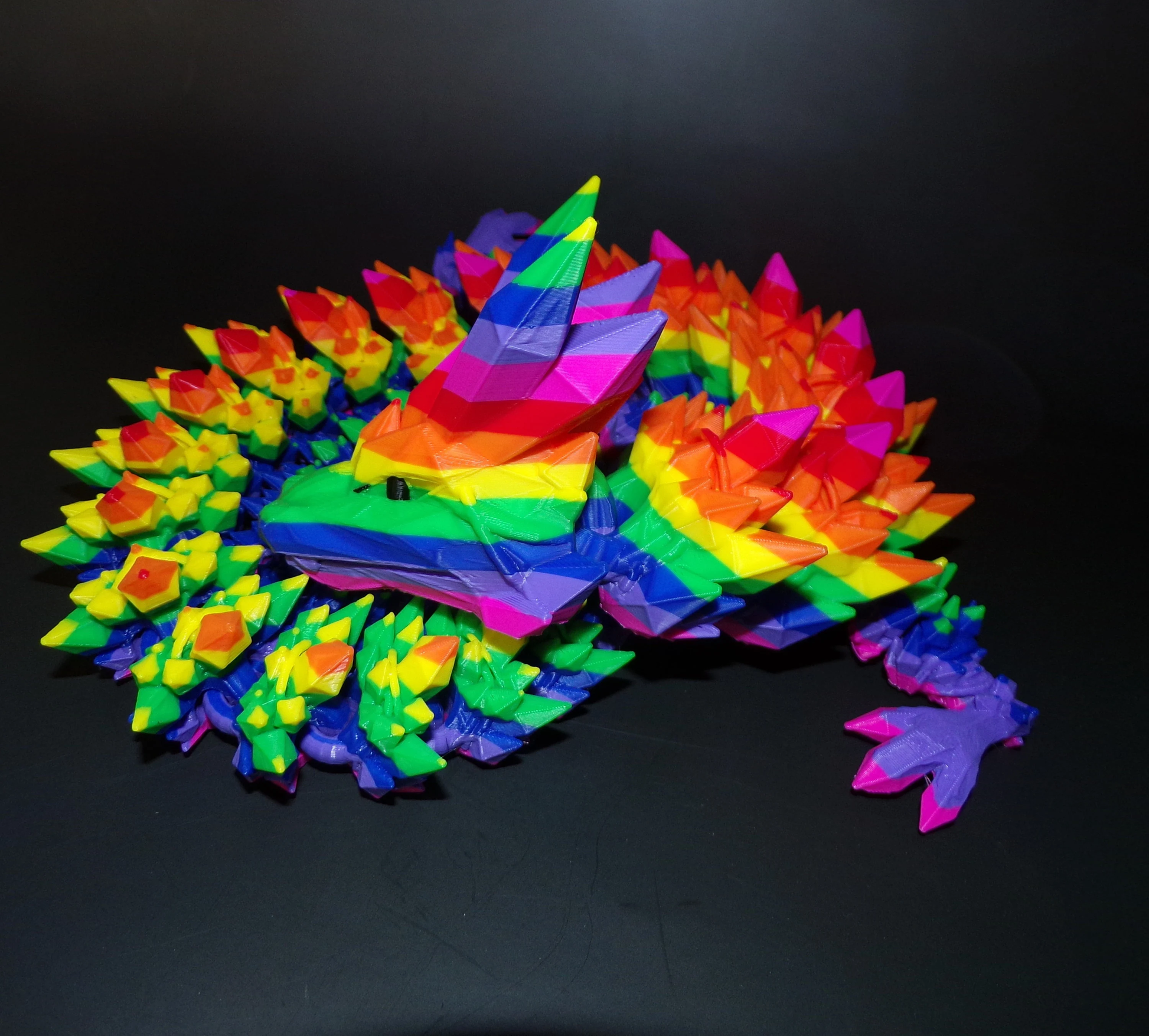 Rainbow Crystal Dragon: 3D Printed - Wonderland 3D Printing 