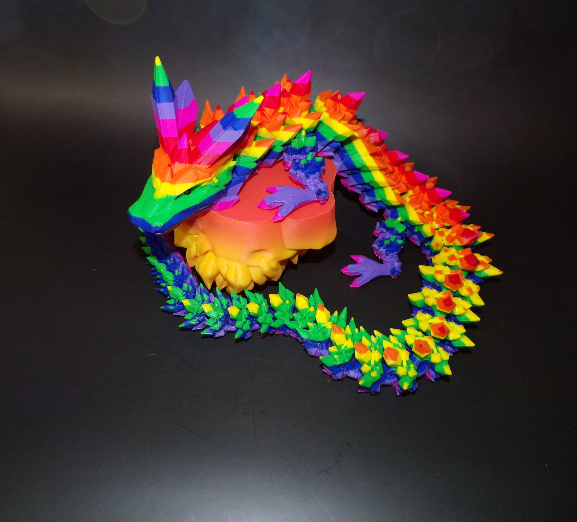 Rainbow Crystal Dragon: 3D Printed - Wonderland 3D Printing 